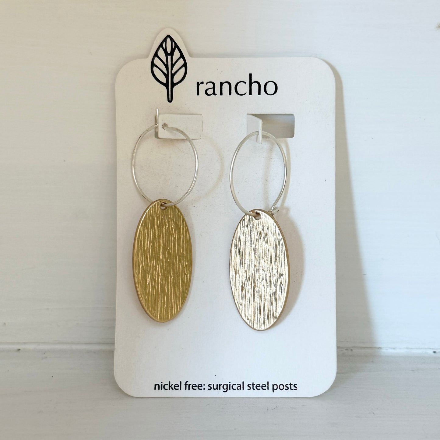 Textured Oval Earrings