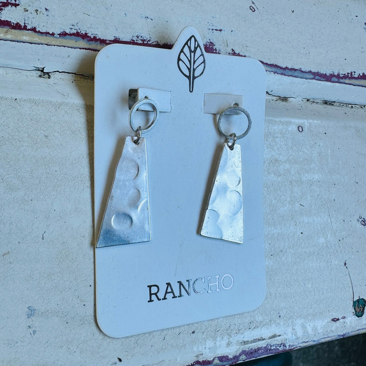 Hammered Trapezoid Studs