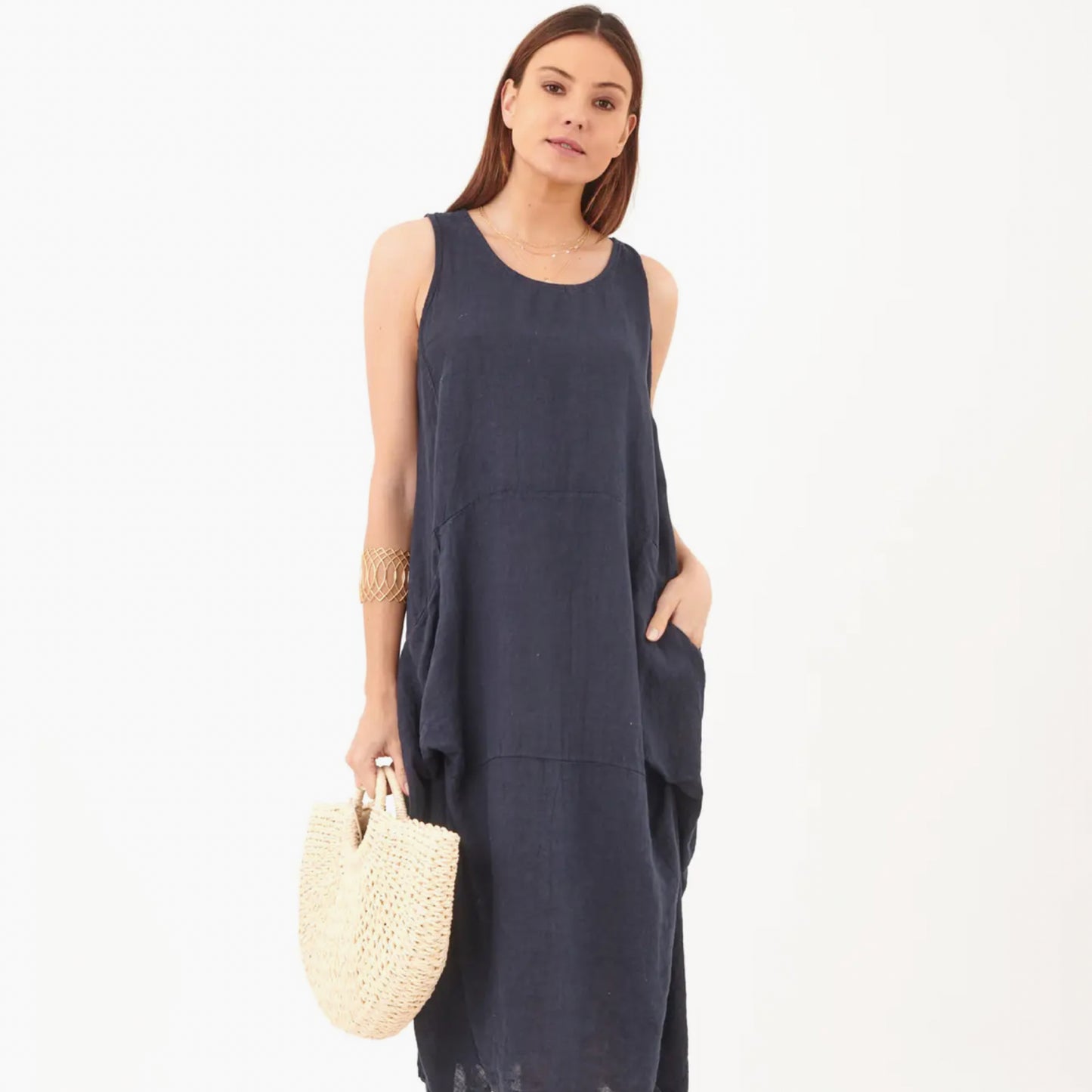 Sleeveless Linen Dress