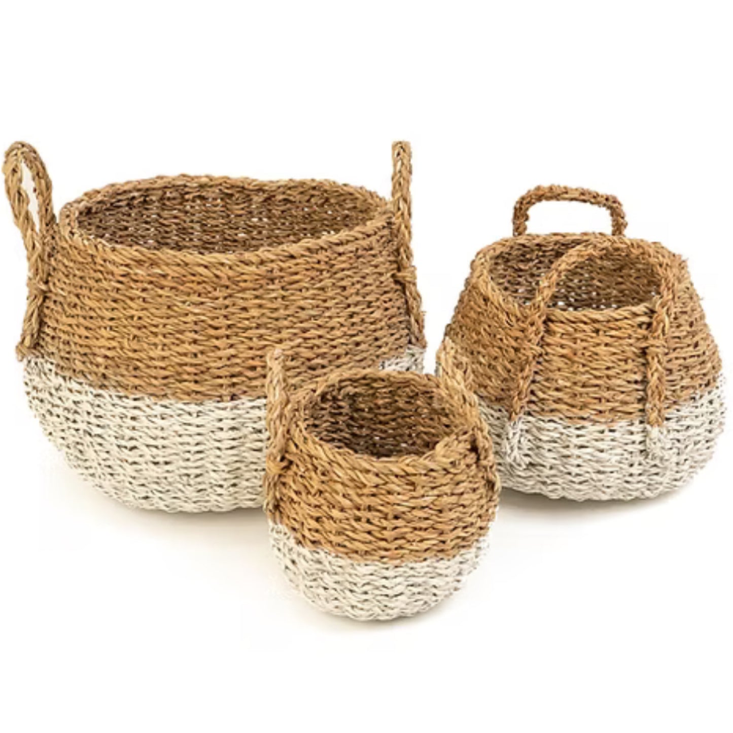 White Dipped Belly Basket