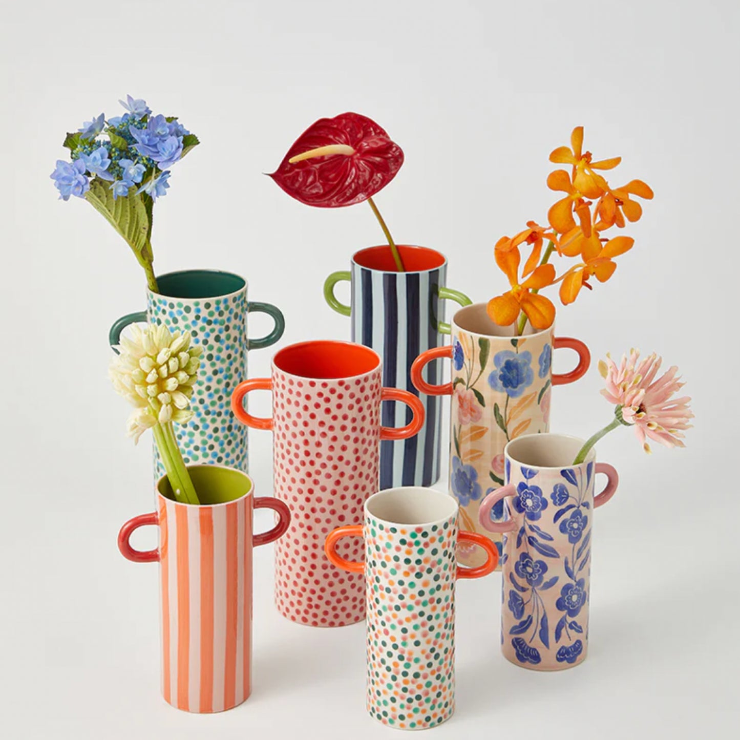 Griffe Blue Stripe Tall Vase