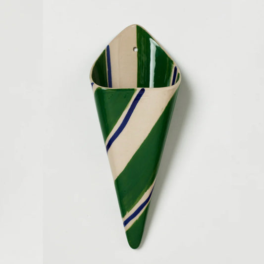 Folly Wall Vase - Green Stripe