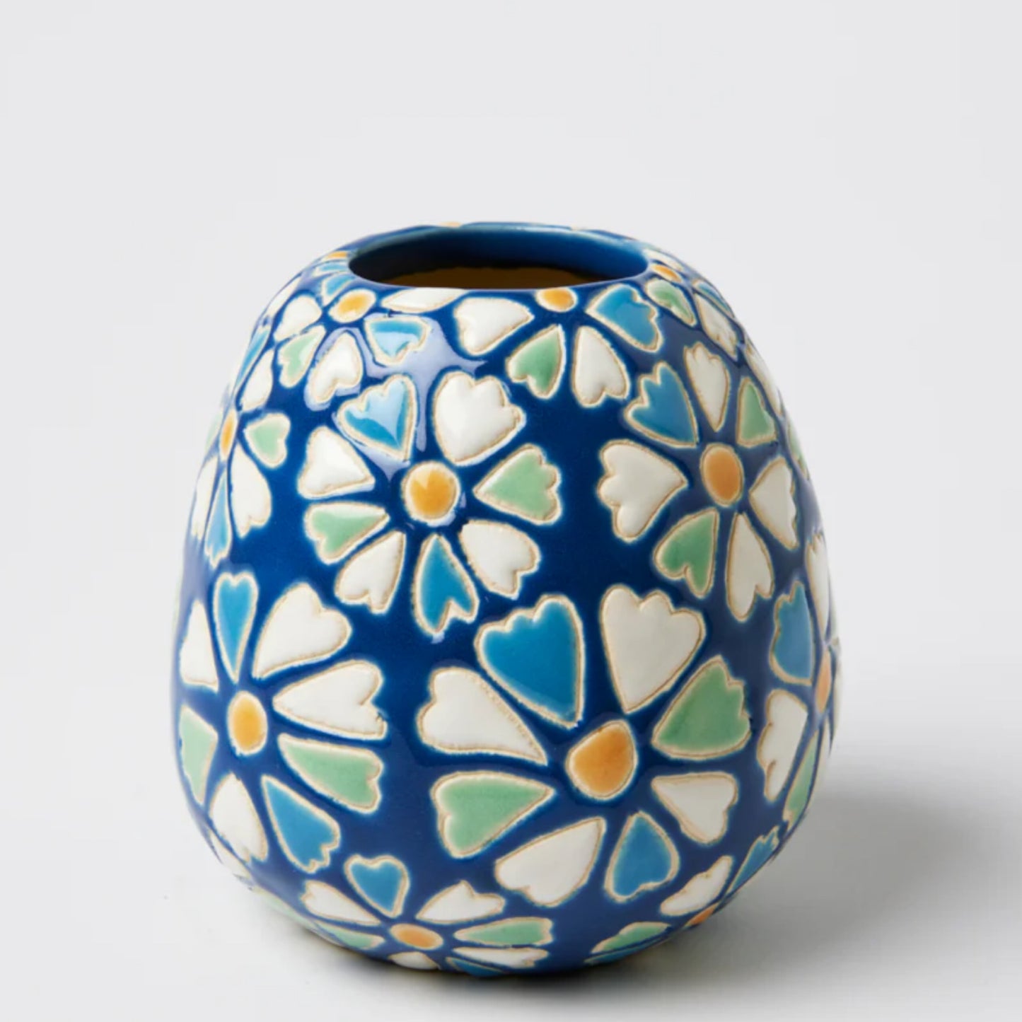 Pollen Blue Daisy Vase