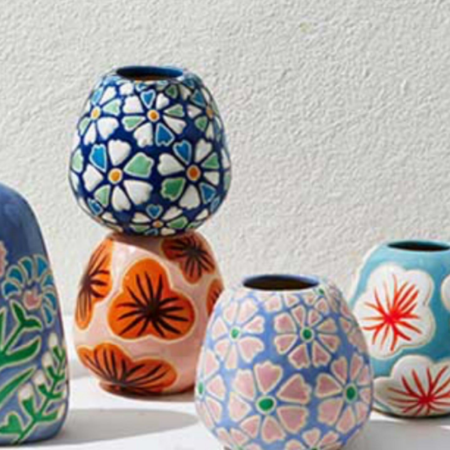 Pollen Blue Daisy Vase