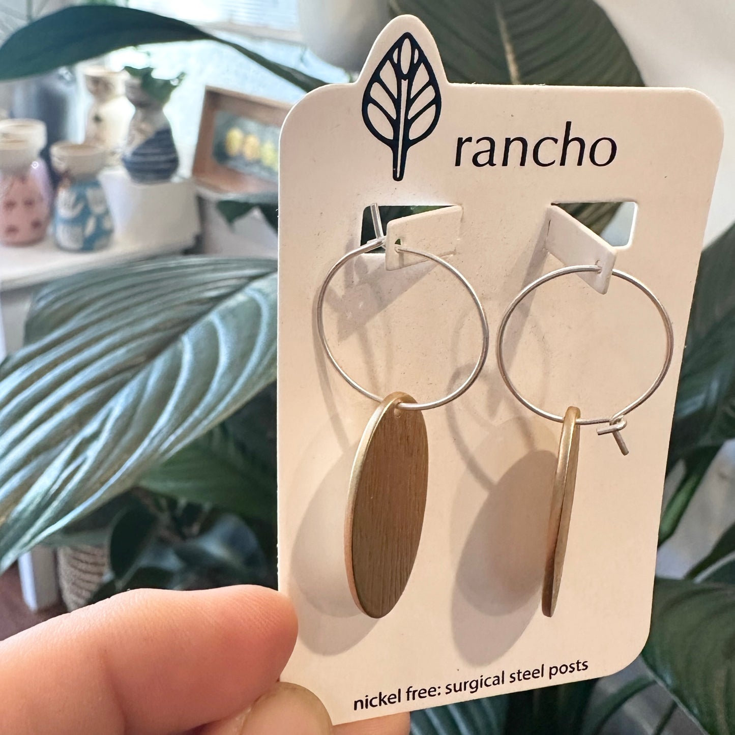 Textured Oval Earrings