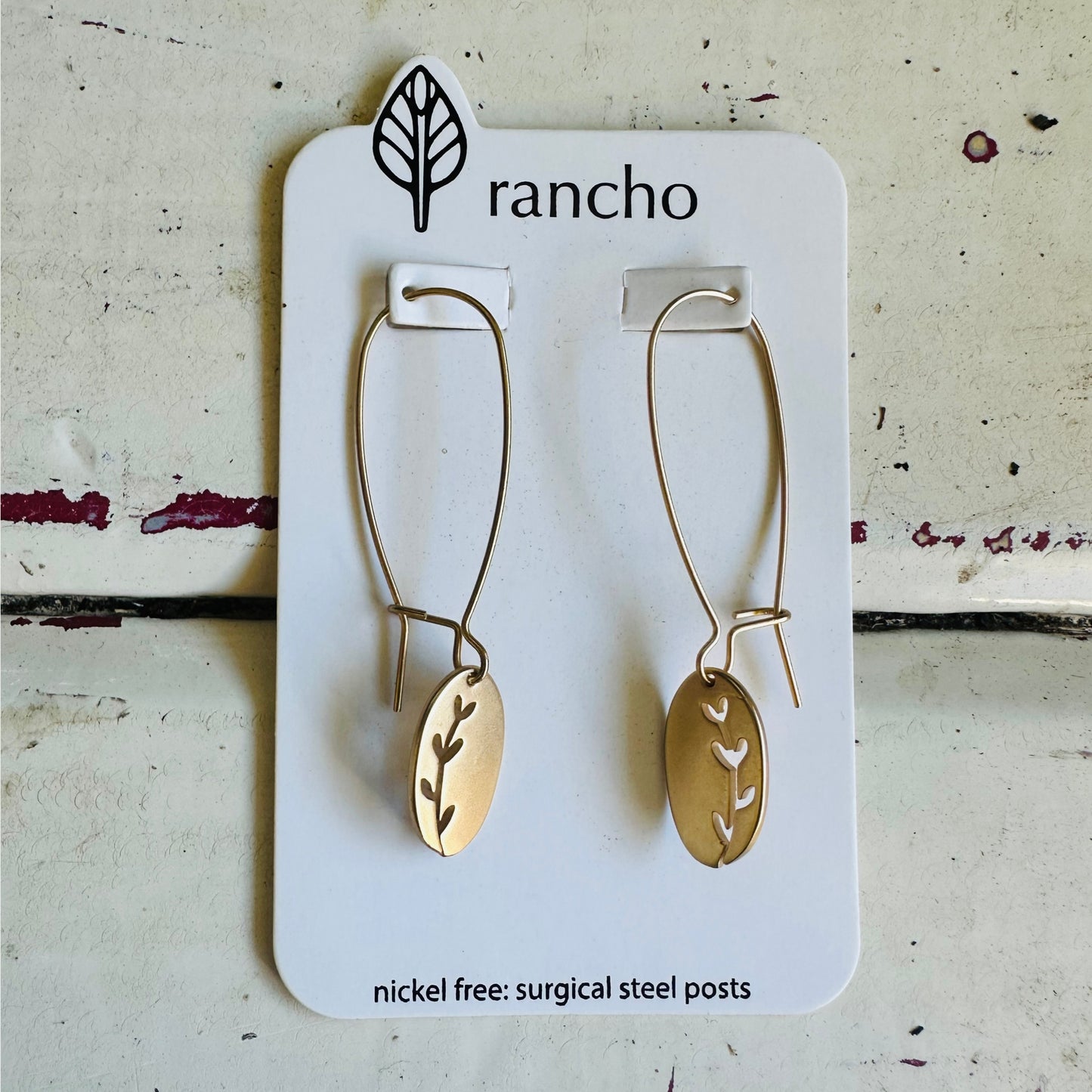 Seedling Oval Hook Earrings