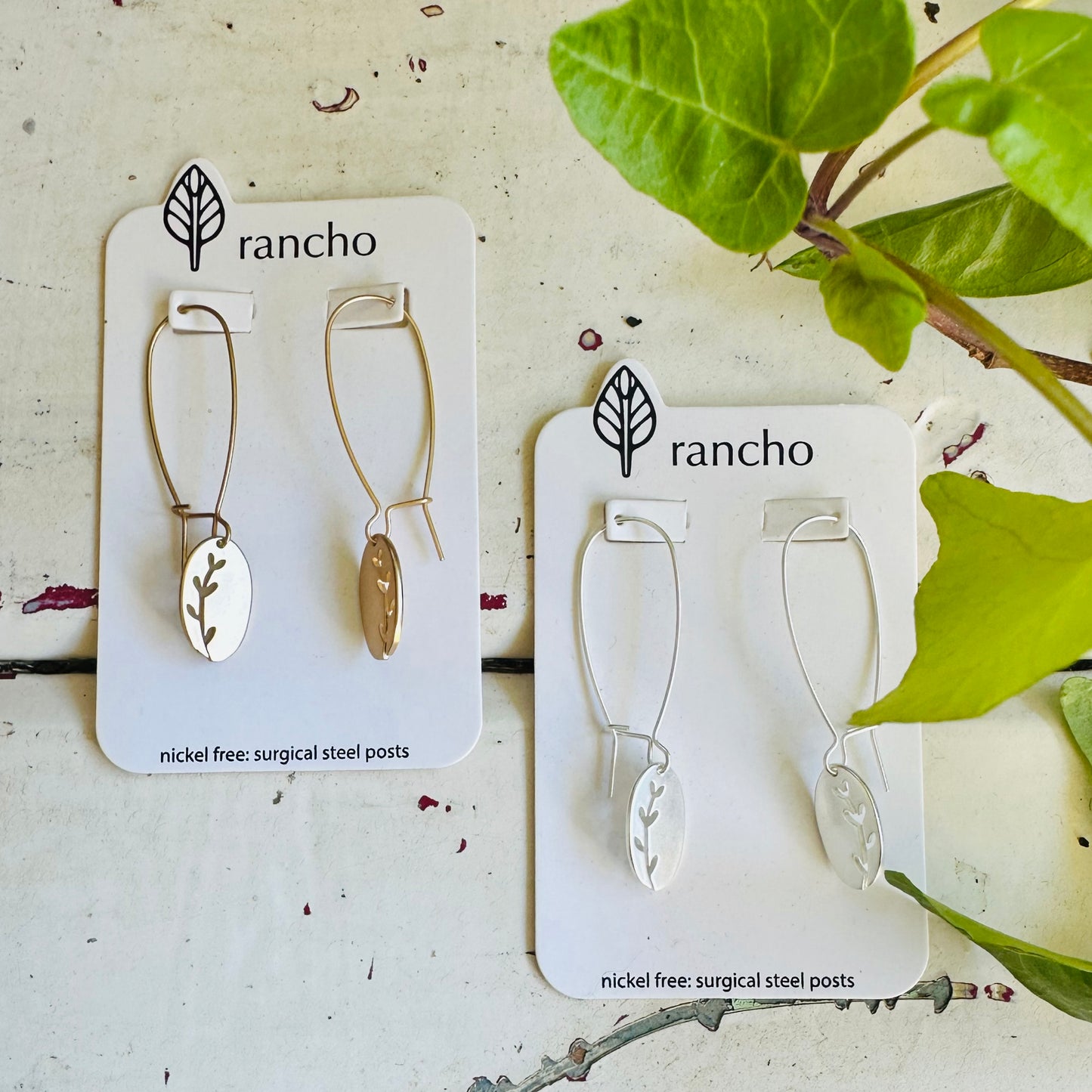 Seedling Oval Hook Earrings