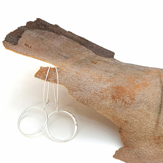 Hammered Ring Hook Earrings