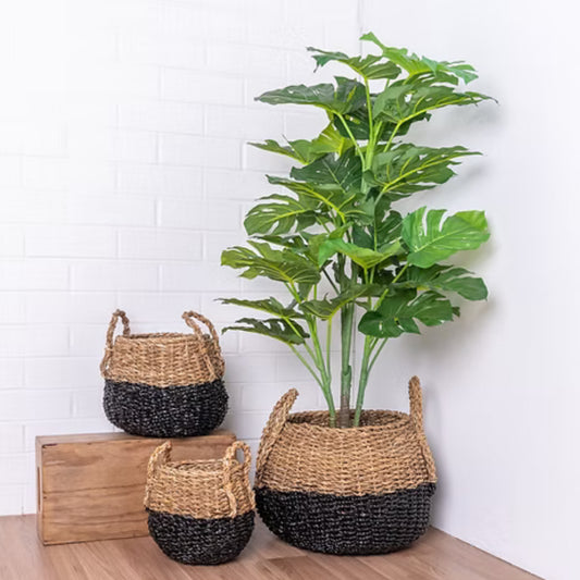 Black Dipped Belly Basket