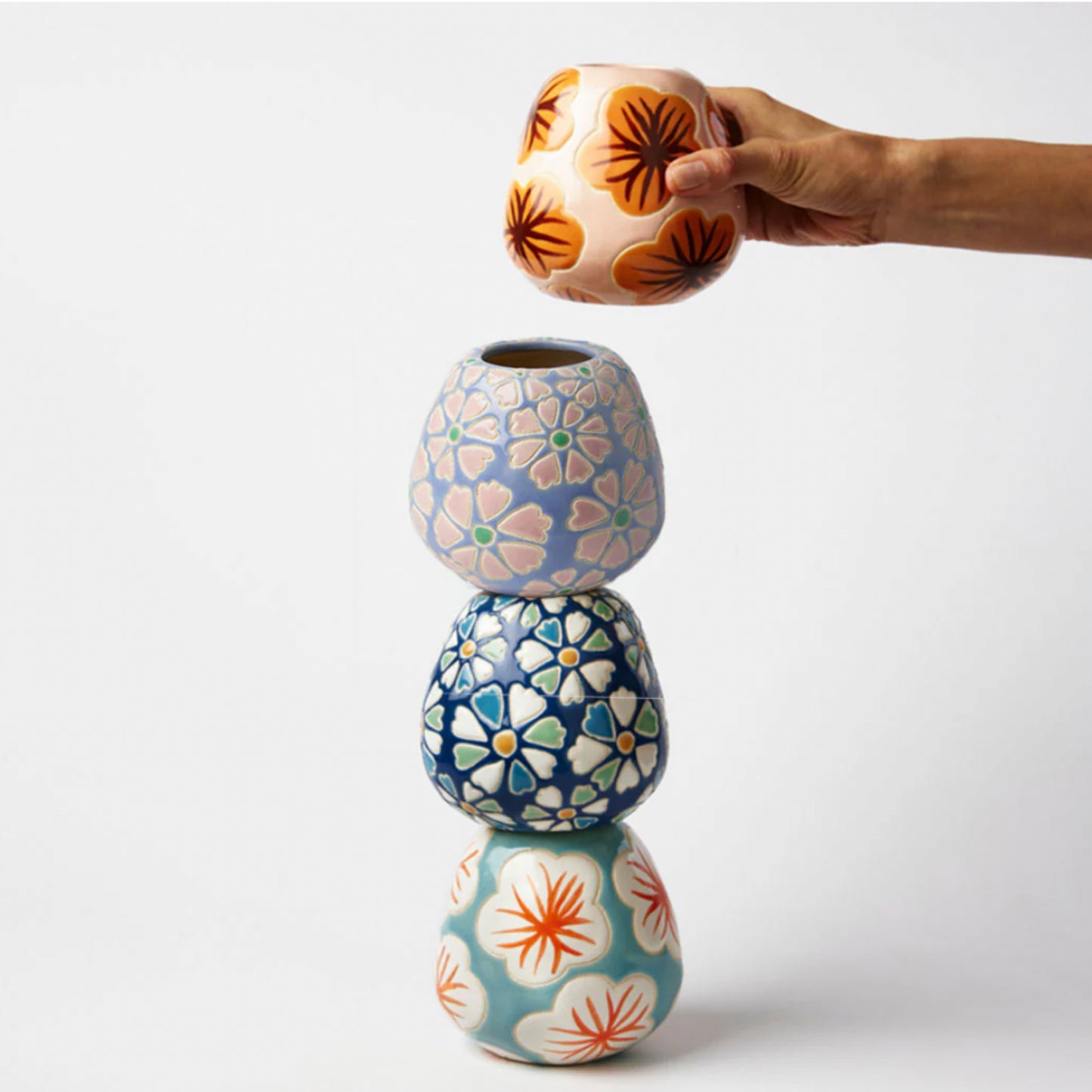 Pollen Blue Daisy Vase