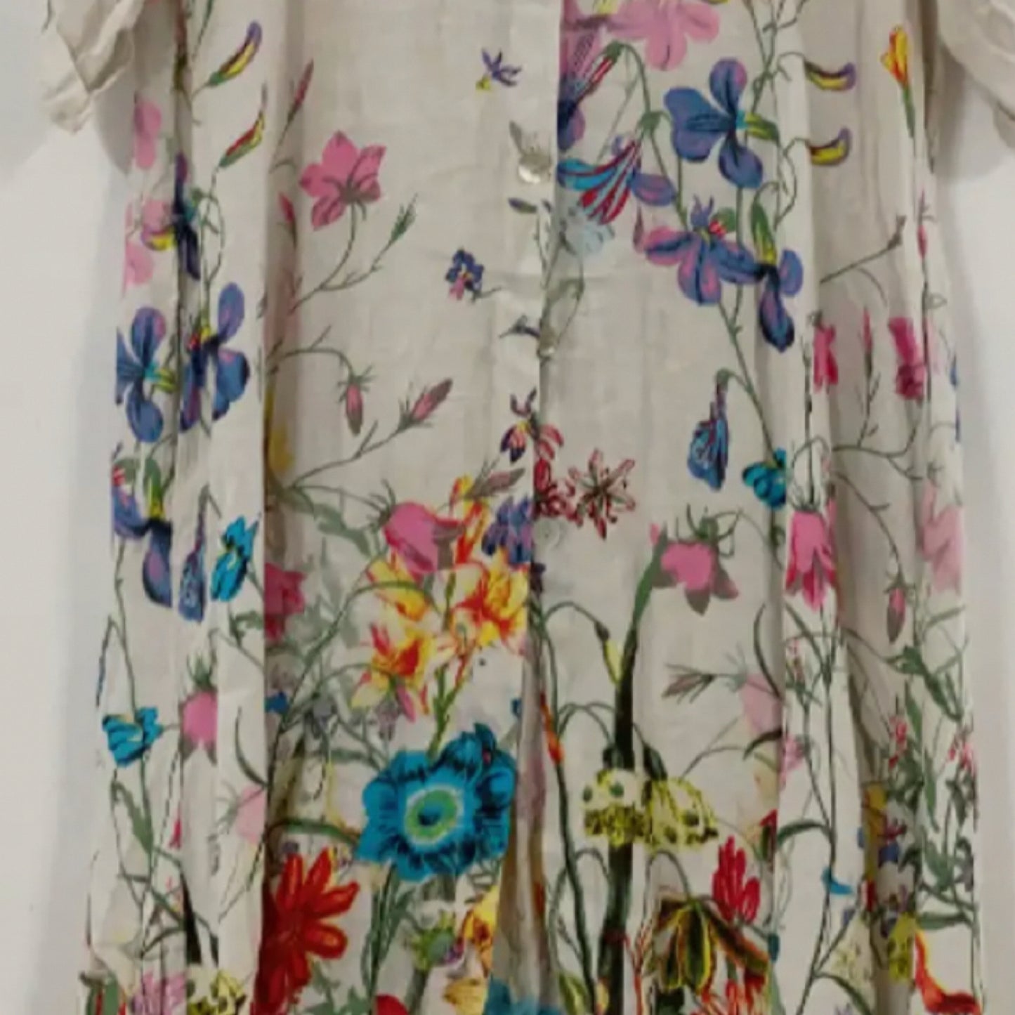 Field of Flowers Printed Linen Blend Dress
