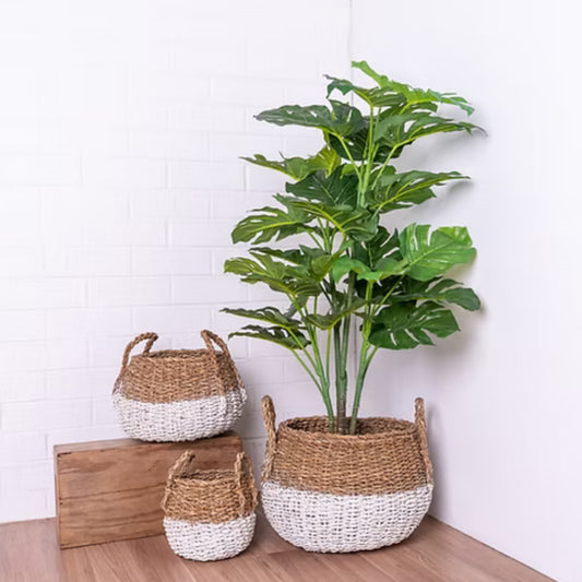 White Dipped Belly Basket