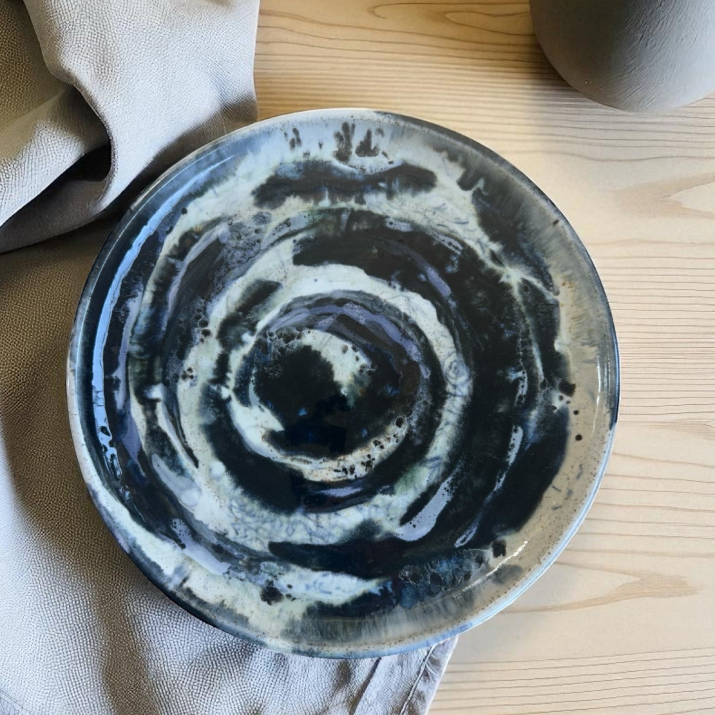 P Koehn-Meme Stoneware Swirl Platter