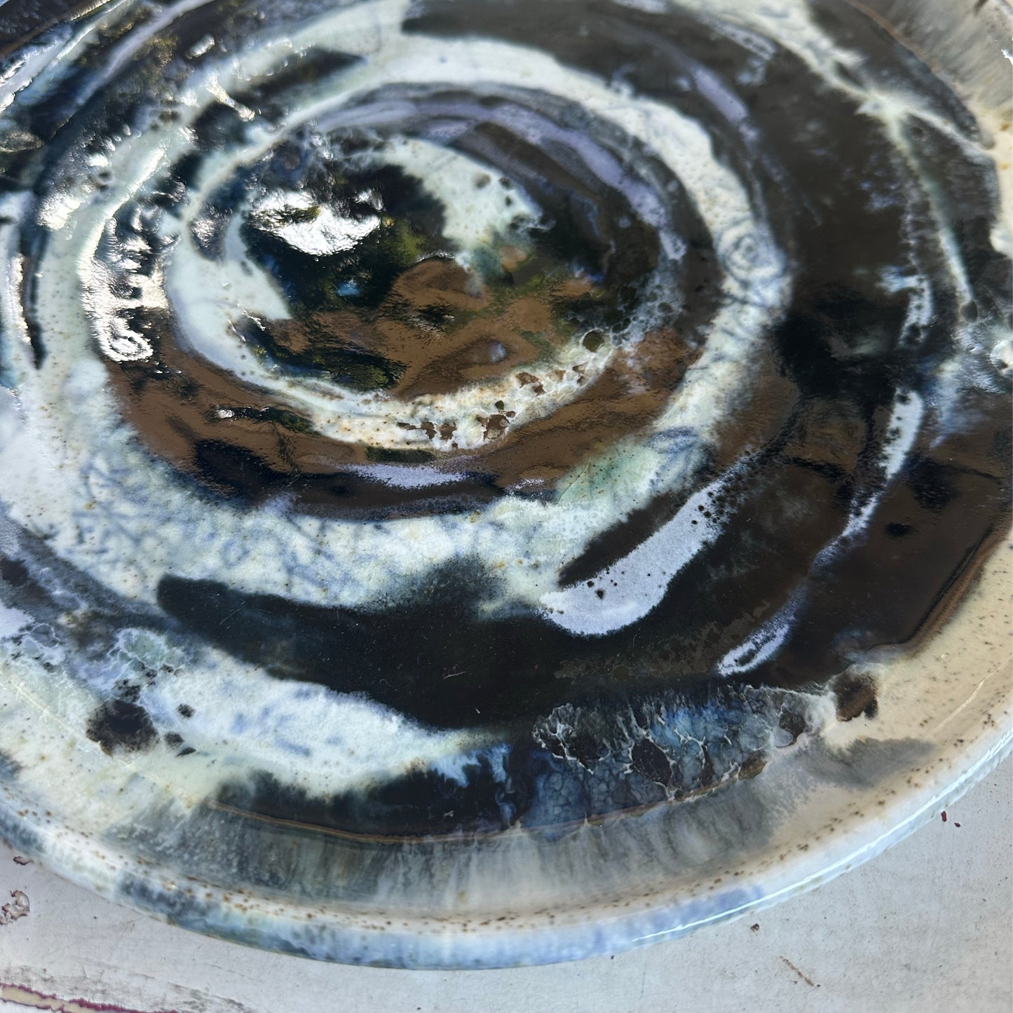 P Koehn-Meme Stoneware Swirl Platter