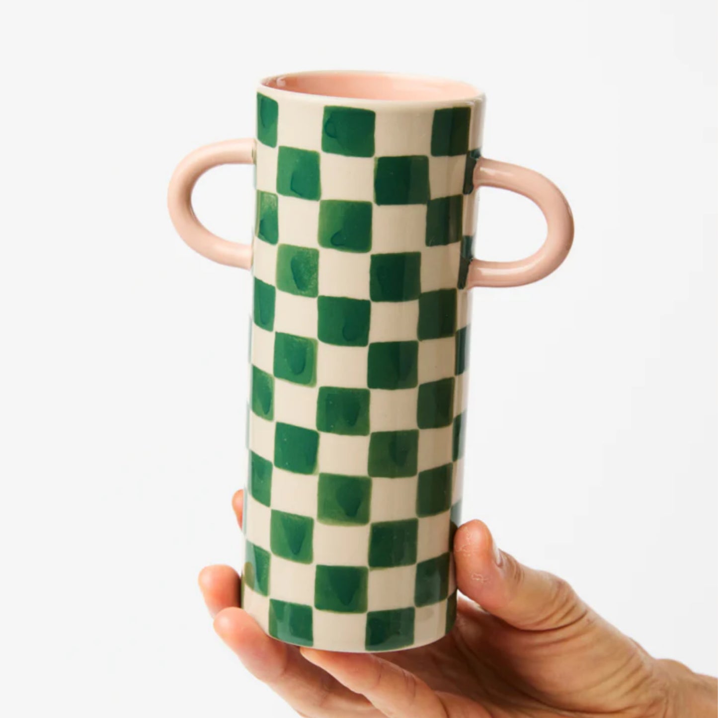 Griffe Green Check Bud Vase