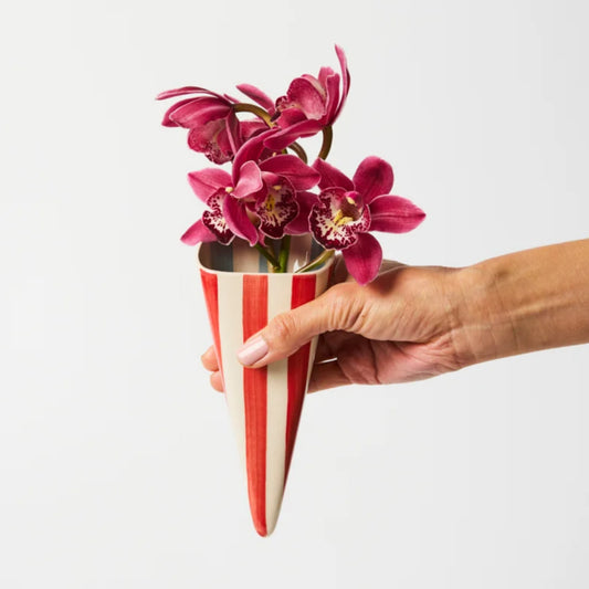 Folly Wall Vase - Red Stripe