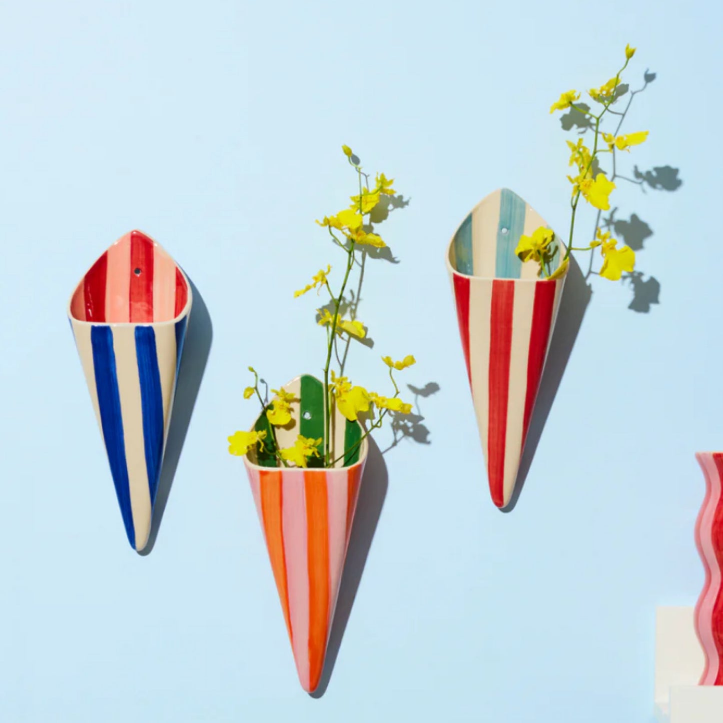 Folly Wall Vase - Red Stripe