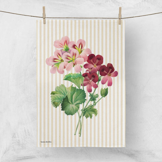 Geranium Art Tea Towel