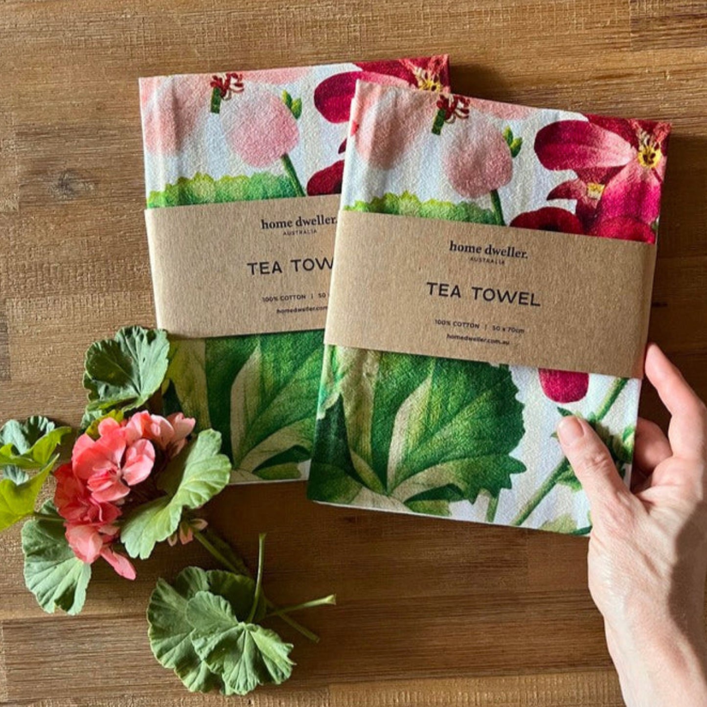 Geranium Art Tea Towel