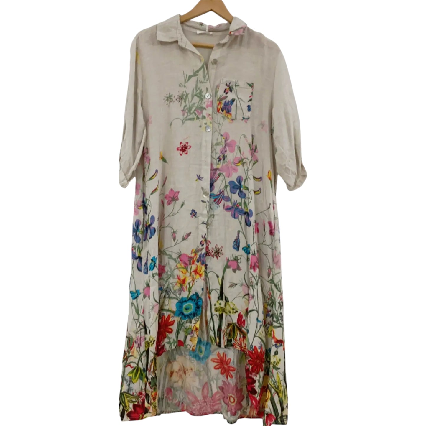 Field of Flowers Printed Linen Blend Dress