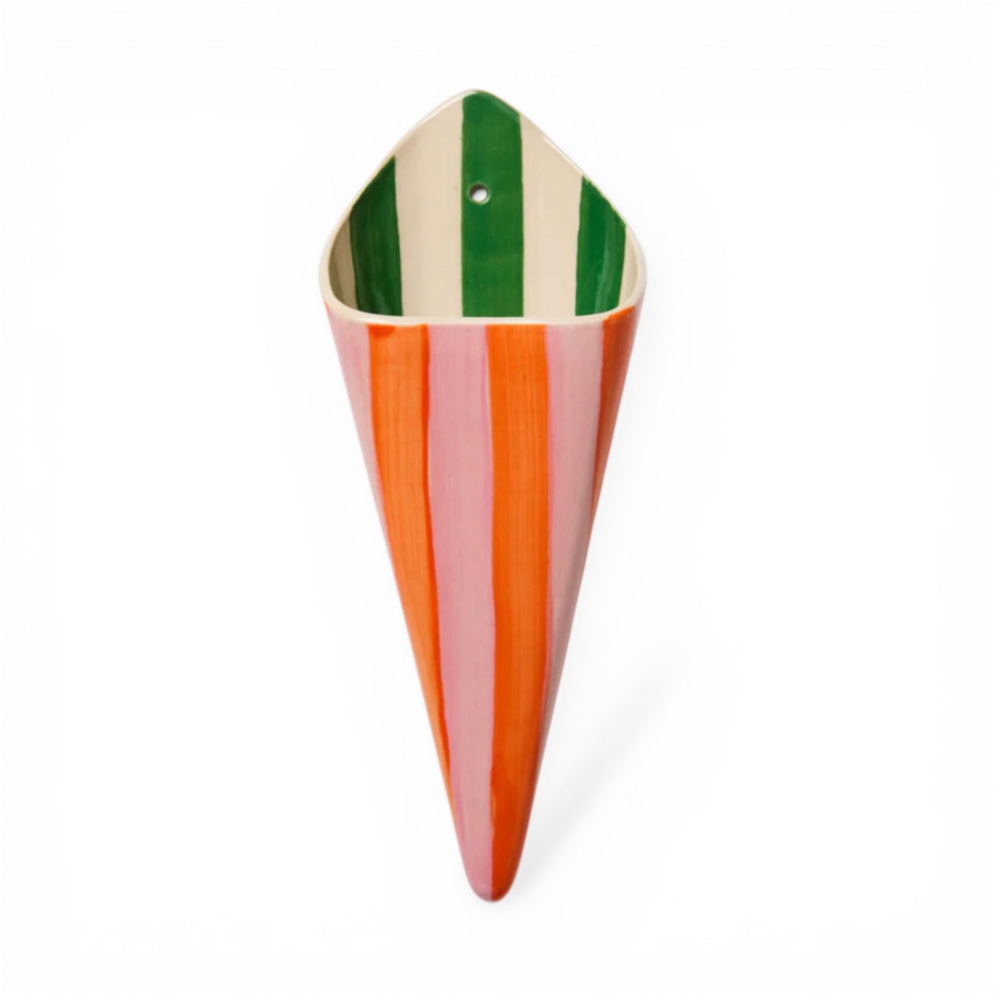 Folly Wall Vase - Pink Stripe